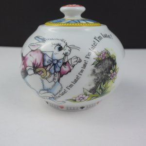 RARE FIND! Ceramic Alice in Wonderland Sugar Bowl w Lid Designed by Paul Cardew